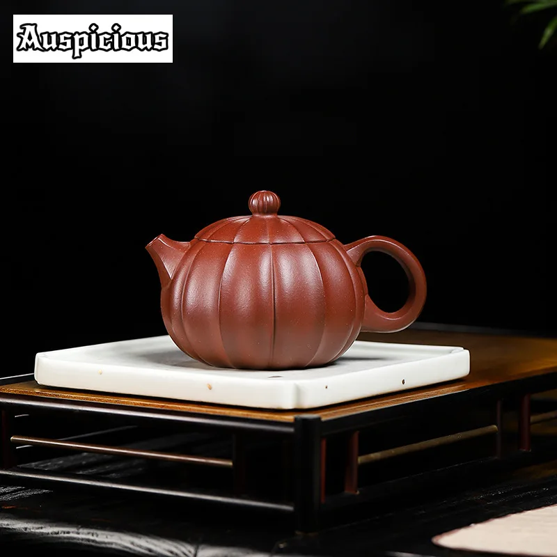 250ml Chinese Yixing Purple Clay Teapot Beauty Kettle Famous Art Handmade Corrugated Xishi Pot Raw Ore Zisha Teaset Collection