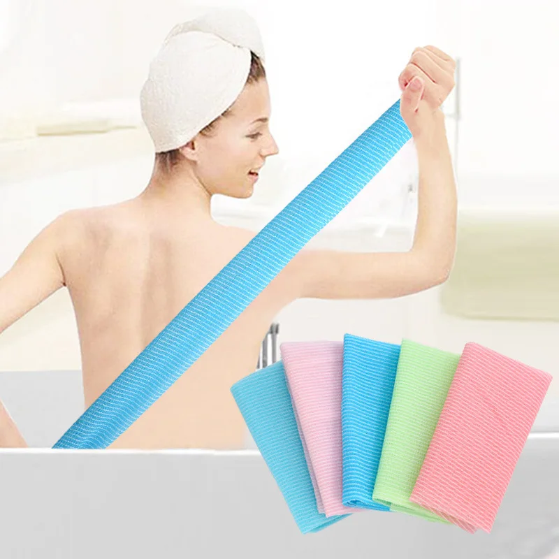 

Sdotter 1pc Exfoliating Nylon Bath Shower Body Cleaning Washing Scrubbing Towel Scrubbers Nylon Sponge Bath Accessories Rich Bub