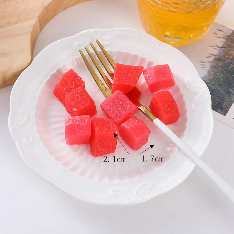 Simulation Frucht scheiben künstliche Apfel Zitrone Mango Wassermelone Eiswürfel Yangberry Himbeere Modell gefälschte Shooting Requisiten 10 teil/los – Detail 6