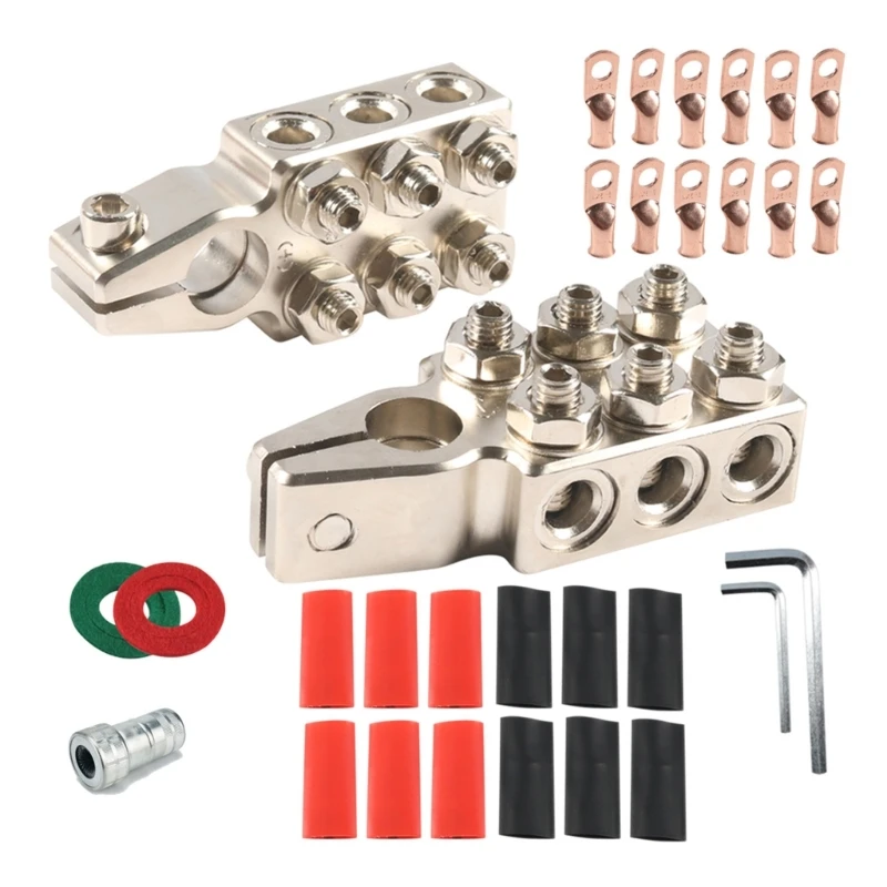 

Upgrades 12 Way Battery Terminals Connector set Versatile 12 Ways Battery Terminals Clamps set Positive & Negative Pair