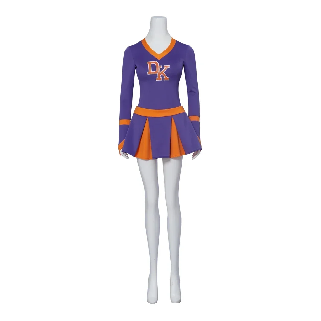 

2025 Jennifer Check Cosplay Jennifer’s Body Cheerleader Costume Women's High School Purple Top Skirts Cheerleading Uniform Suit