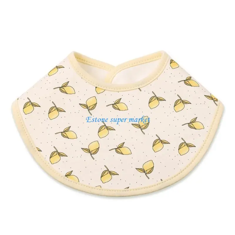 090B Wasserdichtes Spucktuch aus gekämmter Baumwolle, Baby-Lätzchen mit Schnappverschluss, Baby-Halstuch, Neugeborene, zum