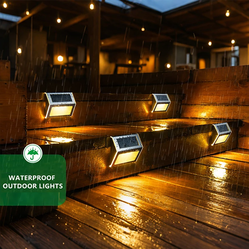 Solar Deck Lights LED Outdoor Waterdichte Fance Decor Trap Solar Lamp voor Tuinmuur Patio