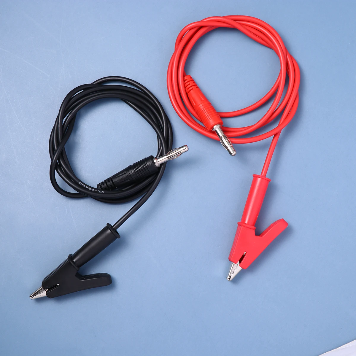 

2 Pcs Plug Banana Cable to Crocodile Clip Wire Alligator Pure Copper Test Probe Line