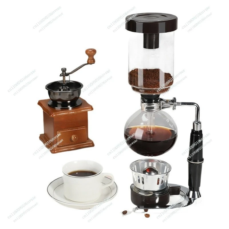 

Набор кофейников на присоске, подарочная коробка, ретро ручная кофемолка, кофемашина, бытовой стеклянный сифонный горшок для пивоварки