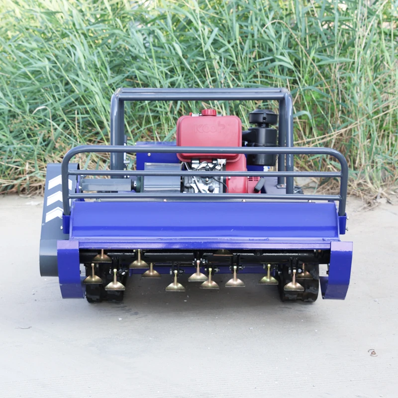 Customized newly upgraded hammer blade wireless four stroke lawn mower robot with navigation display, cleans overgrown grass