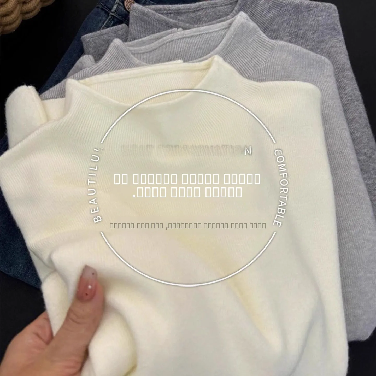 

Comfortable Women's Half High Collar Knitted Base Shirt Soft Hand Feel Autumn Winter Style Inner Wear Simple Design Commute F...