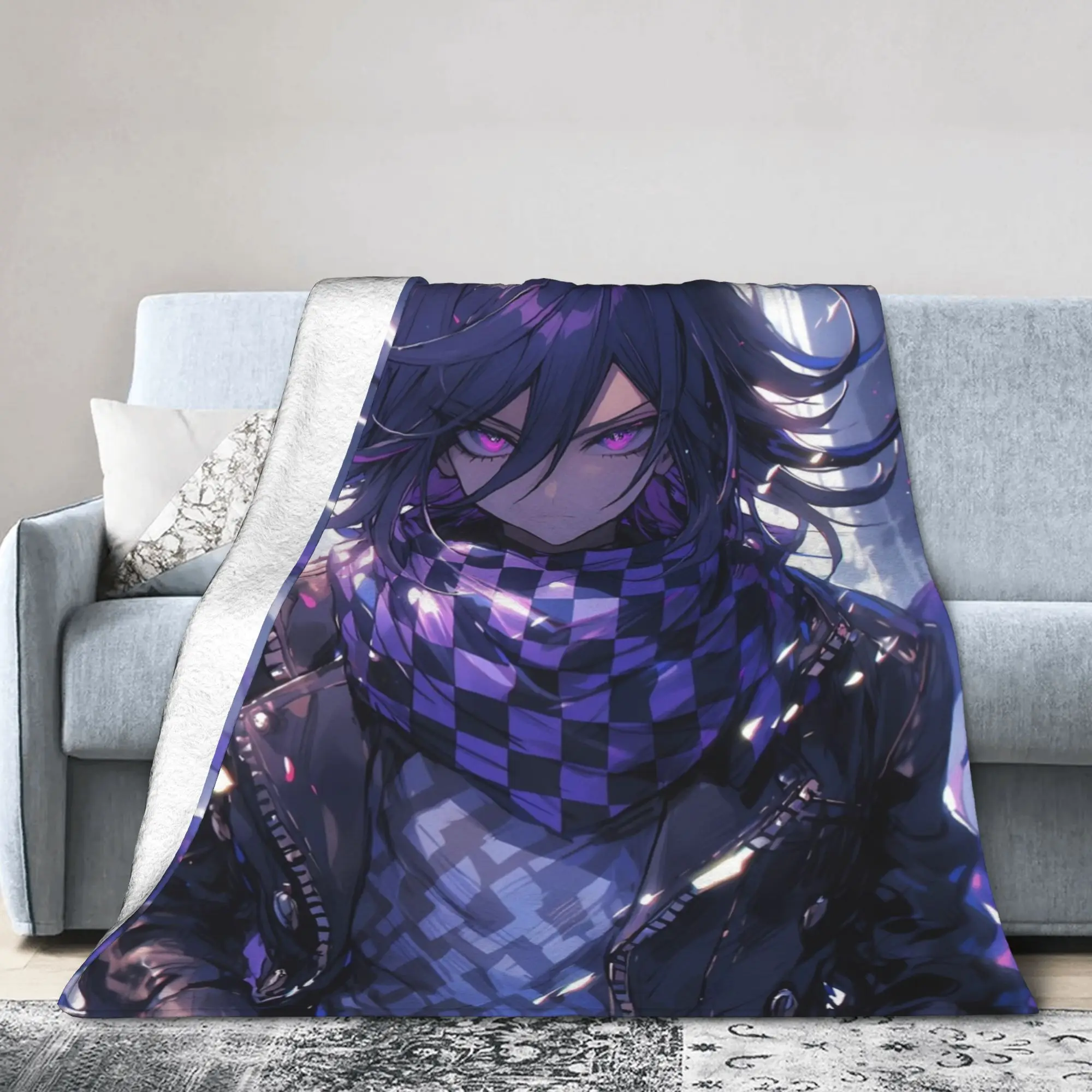 Kokichi Ouma The Ultimate Trickster  Anime Blanket Cover Flannel Danganronpa Super Warm Throw Blankets Travel Bedspread