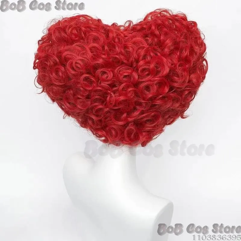 Queen Anime Red Heart Movie Cosplay Show Wig Full Head Accessory Red Hearts Hair Halloween Christmas Party RolePlay Women Girl