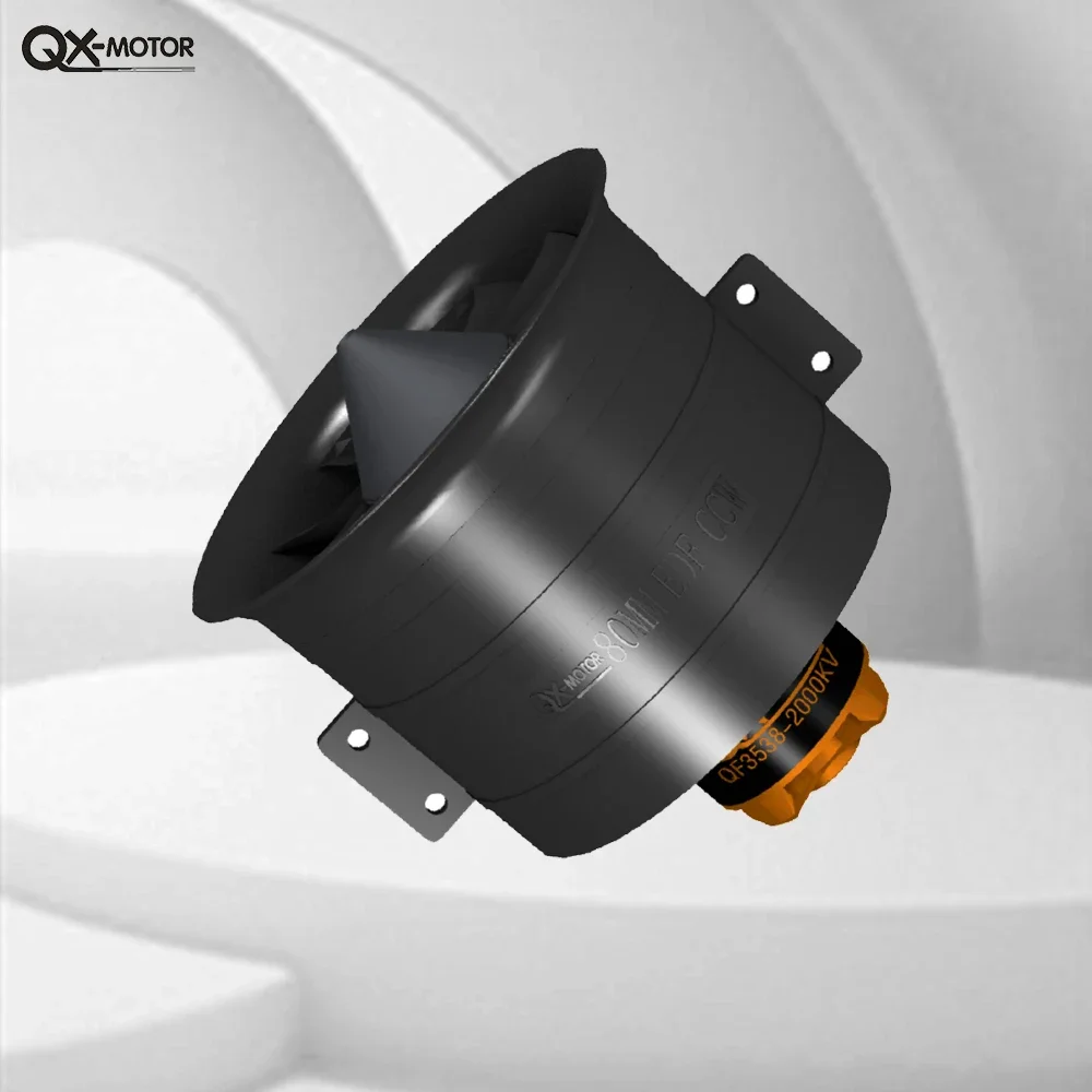 SkyDElQX-MOTOR 80mm 12-Blade EDF Ducted Fan CW/CCW QF3748 QF3538 With 80A 120A 160A ESC For RC Jet Airplane