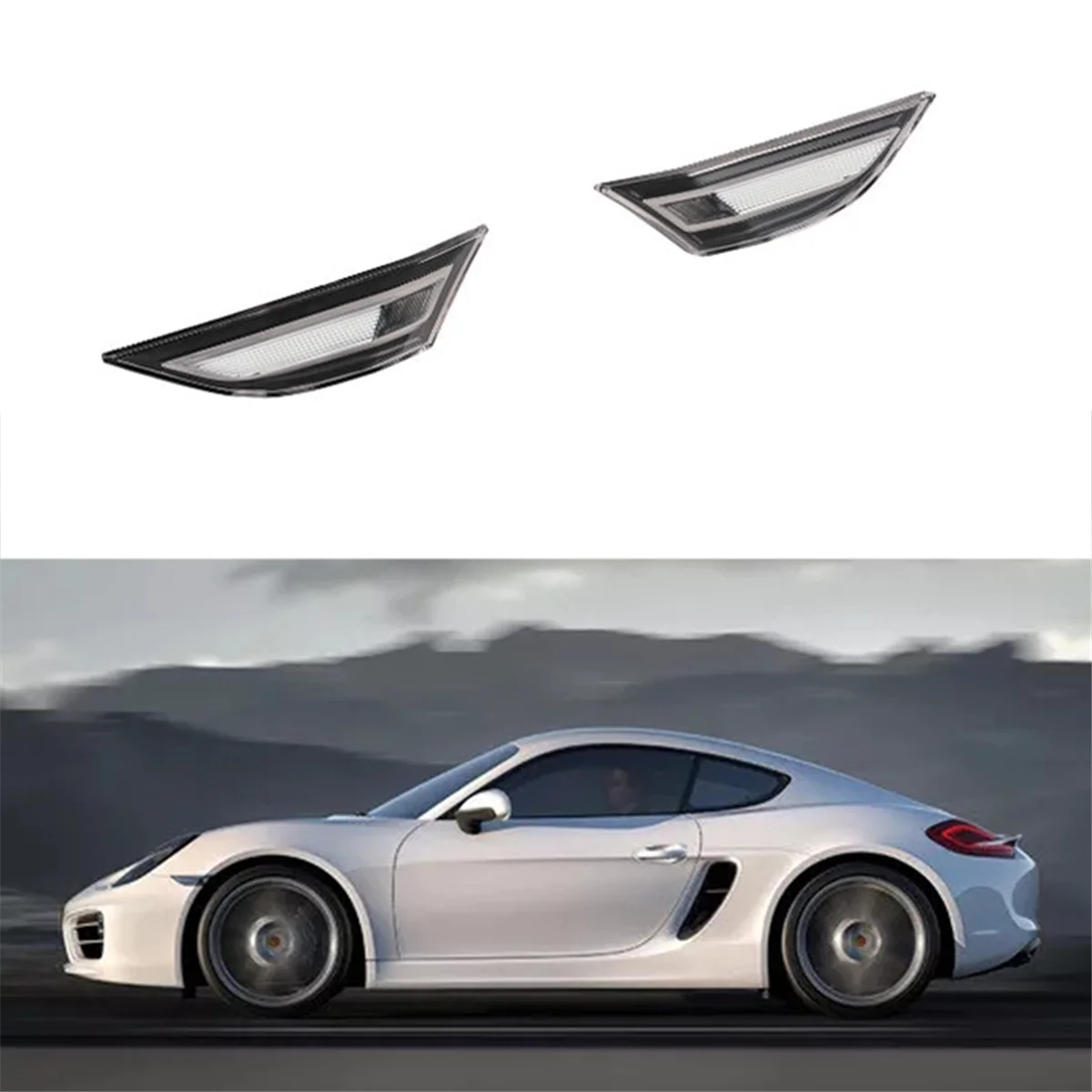 ABZV-1Pair for Porsche 991 981 718 Carrera LED Side Marker Light Turn Signal Lights 99163125605,99163125505