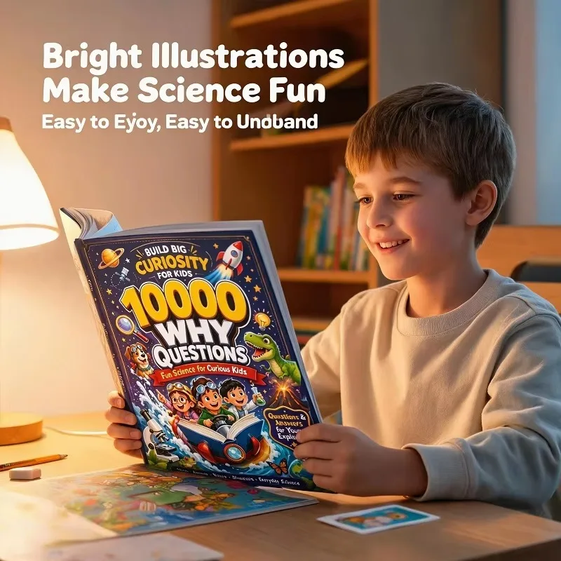 Children Educational Book 10000 Why Questions, Fun Science Q&A Book, Kids Learning Book about Animals Space Dinosaurs Nature