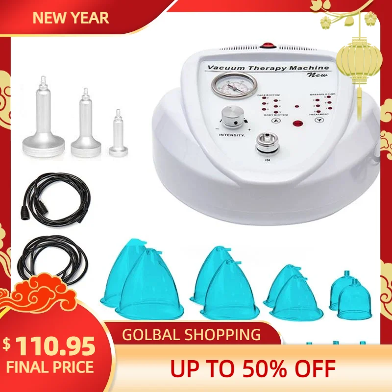 VamsLuna Brand New 24pcs Blue Cups BBL Suction Cup Machine Butt Colombien Lifting Vacuum Therapy Breast Enlargement Machine Kit