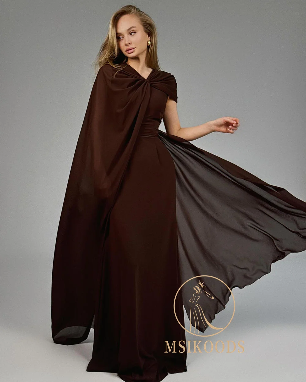 Elegancka Sukienka Wieczorowa Damska Szyfonowa Sukienka na Wesele dla Gościa Jedno Ramię Sukienka dla Matki Panny Młodej Długa Suknia Balowa Szyta na Miarę