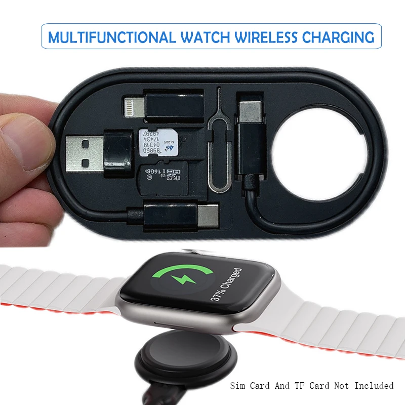 Suitable for iwatch Apple s9 watch Charger 2W Fast Charging Portable Card Holder s7 One-in-One Base S8Ultra Wireless applewatch