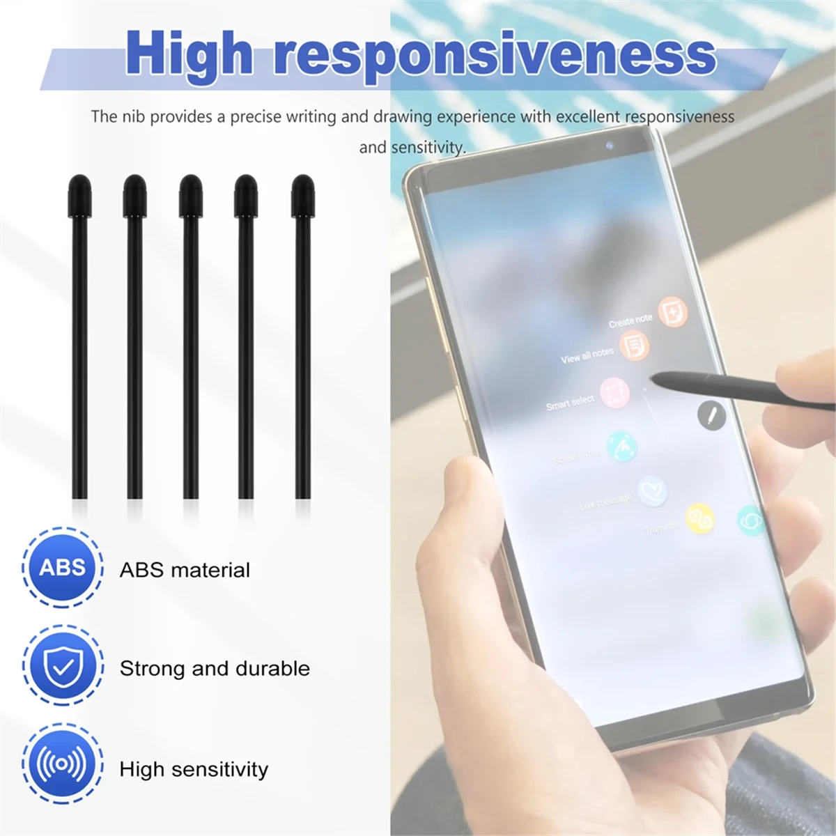 

【Exclusive-Deal!】1 Set of Marker Tips, Striking 2 Stylus Soft Tips/Tips Black Includes: 20 Tips 4 Accessories