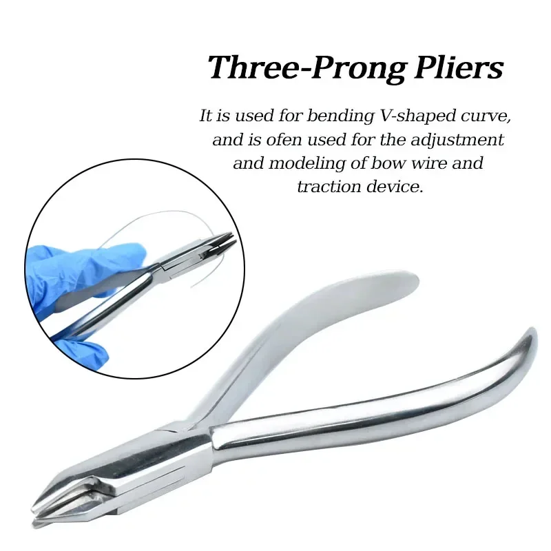 Dentistry Forceps Three Jaw Orthodontic Plier Three-Prong Plier for Steel Wire Shaping and Bending Lab Tool - view 2