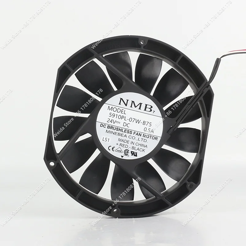 Cooling fan New NMB 17025 17CM 170X150X25MM temperature-controlled ultra-thin AC EC cabinet 5910PL-07W-B75 DC24V 0.5A