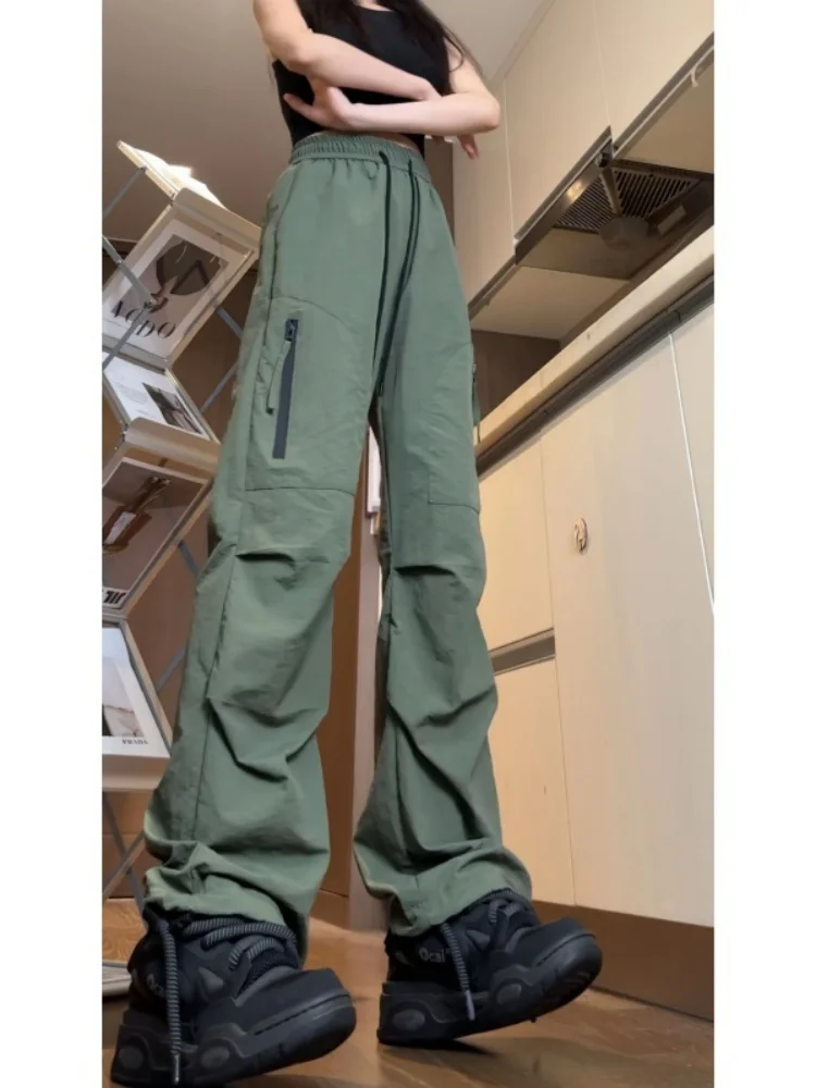 

Мужские летние тонкие повседневные брюки-карго для активного отдыха, быстросохнущие, свободные, немнущиеся, длинные, модные, молодежные, прямого кроя