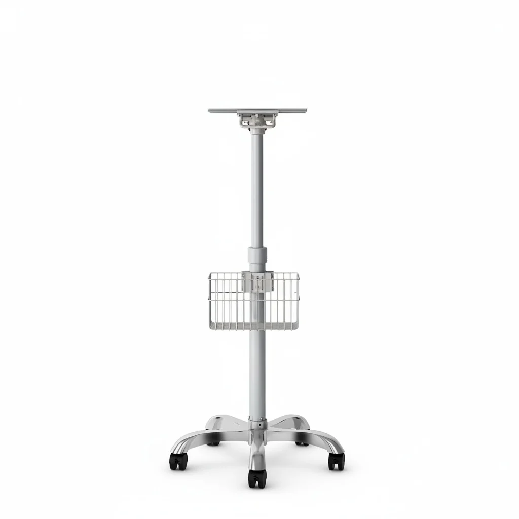 

Medical Trolley Cart, Stainless Steel Patient Cart with Basket, Heavy Duty Aluminum Alloy Hospital Furniture, 4 Castors