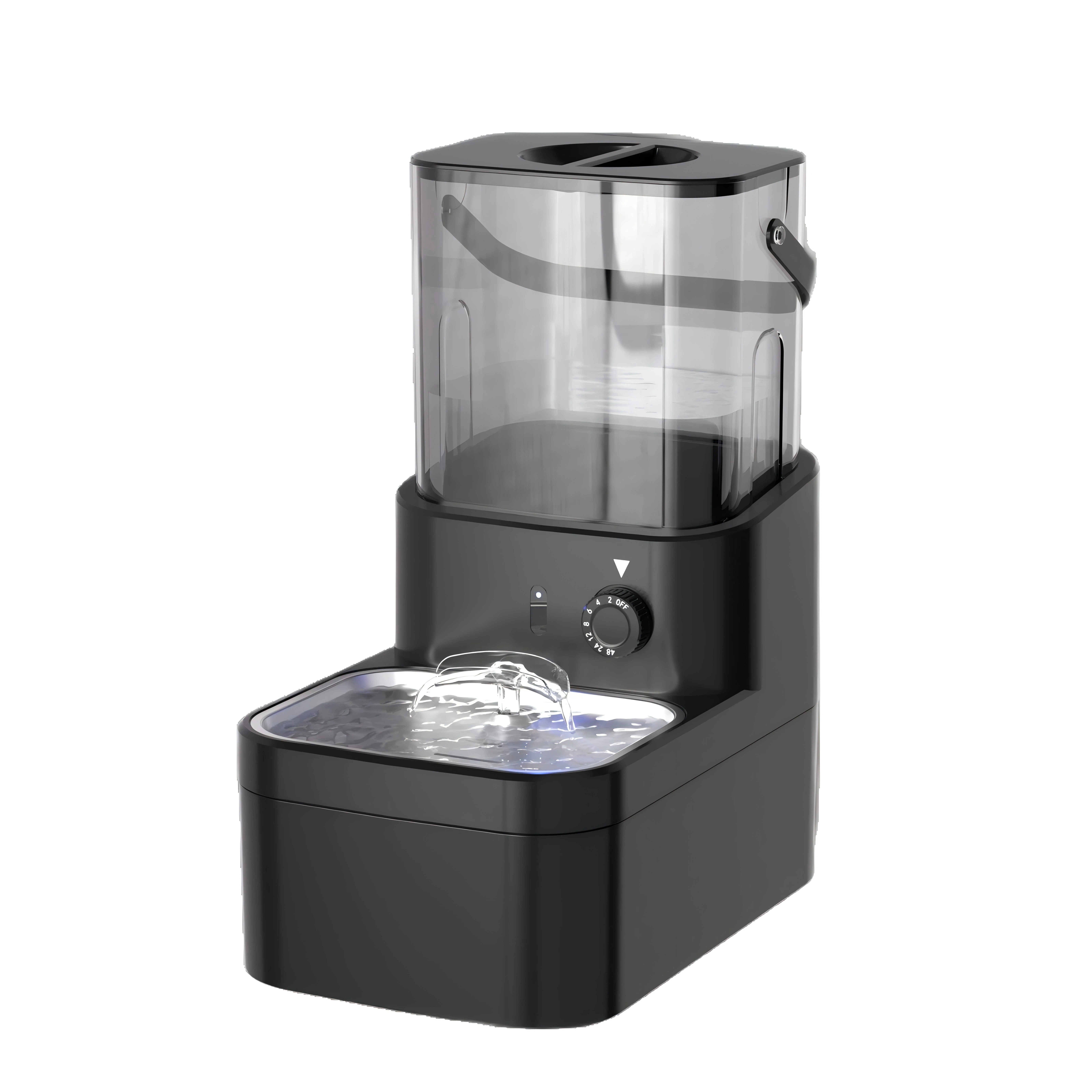 

Новая автоматическая поилка для домашних животных с конструкцией из нержавеющей стали и пластика, разделением чистой/грязной воды, беспроводным радарным датчиком