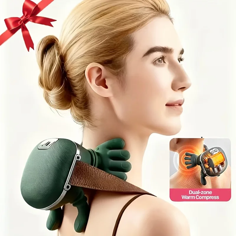 

Advanced 4D Shiatsu Neck and Shoulder Massager with Heat & Finger Massage - Wireless, Deep Tissue, Simulated Human Hand Design