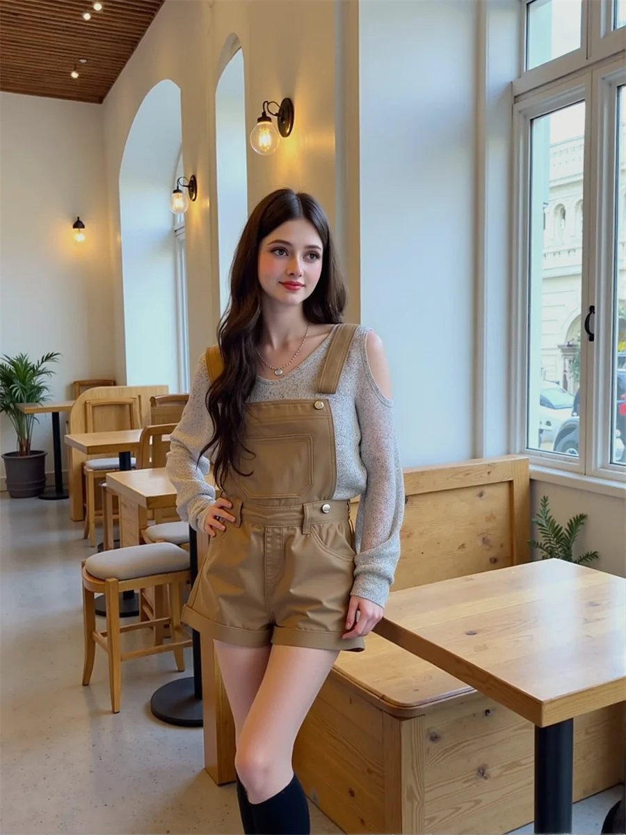 

Джинсовые винтажные комбинезоны 2025 года, женские комбинезоны с высокой талией, элегантная женская одежда, трендовая летняя полосатая пышная женская крутая облегающая одежда в стиле бохо