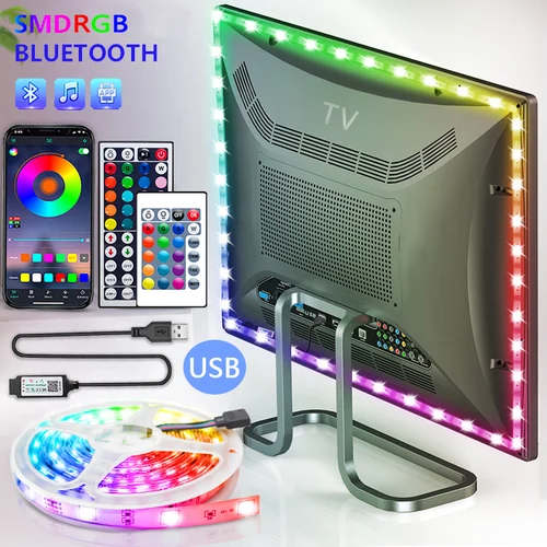 USB LED 스트립 라이트 테이프, 블루투스 2835, SMD 5V, USB RGB 조명, 유연한 LED 램프 테이프 리본, RGB 셀프 접착 TV 데스크탑 다이오드 