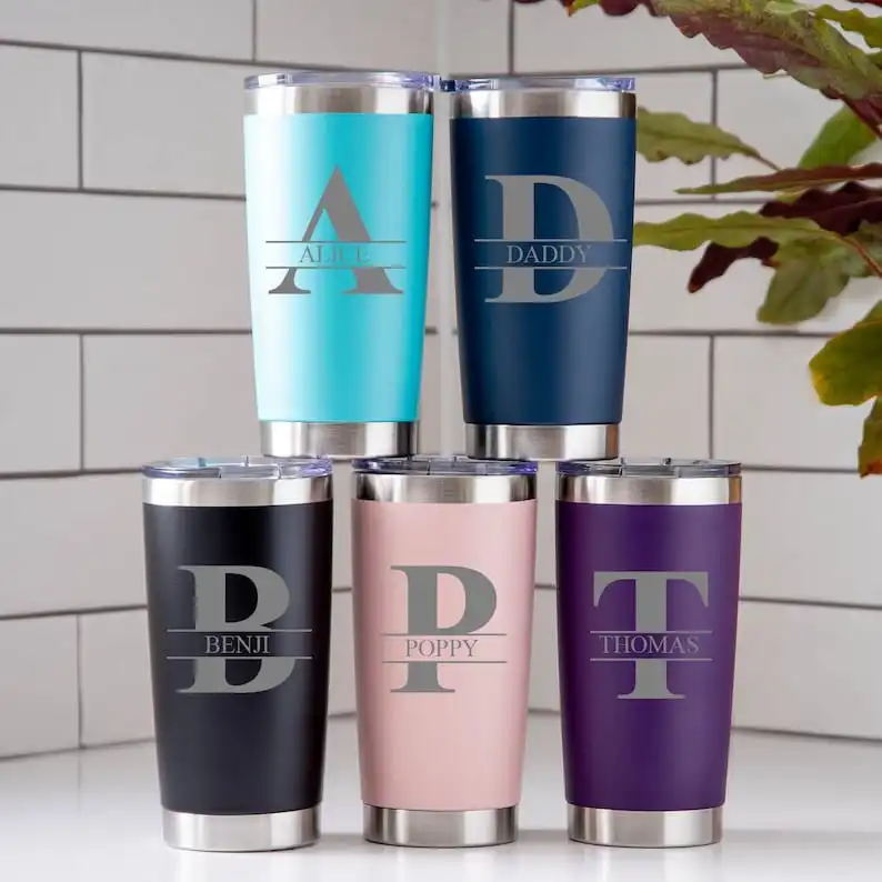 Personalised Large Name Thermos Insulated Cup Travel Mug Coffee Tea Flask Custom