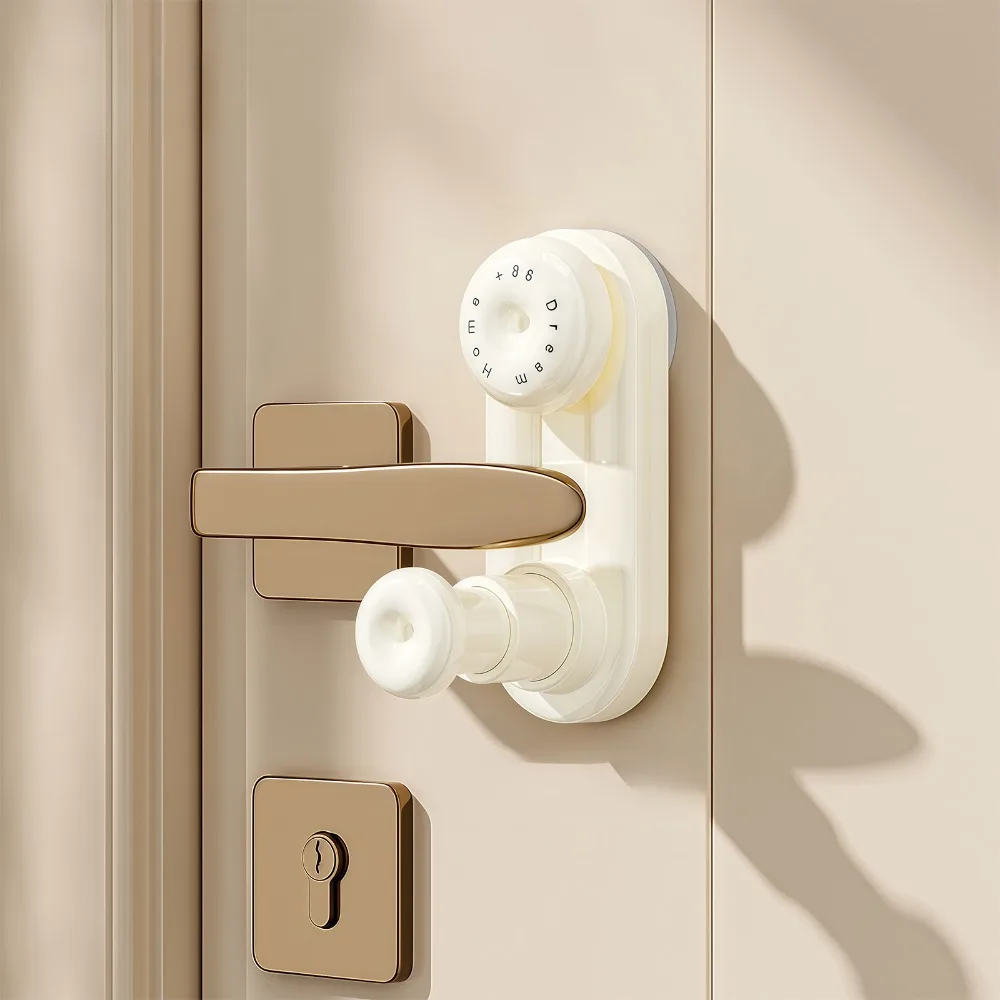 

Suction Cup Door Handle Fixed Lock Anti-Theft Easy Installation Anti-opening Door Lock 3-Gear Adjustable Door Security Stopper