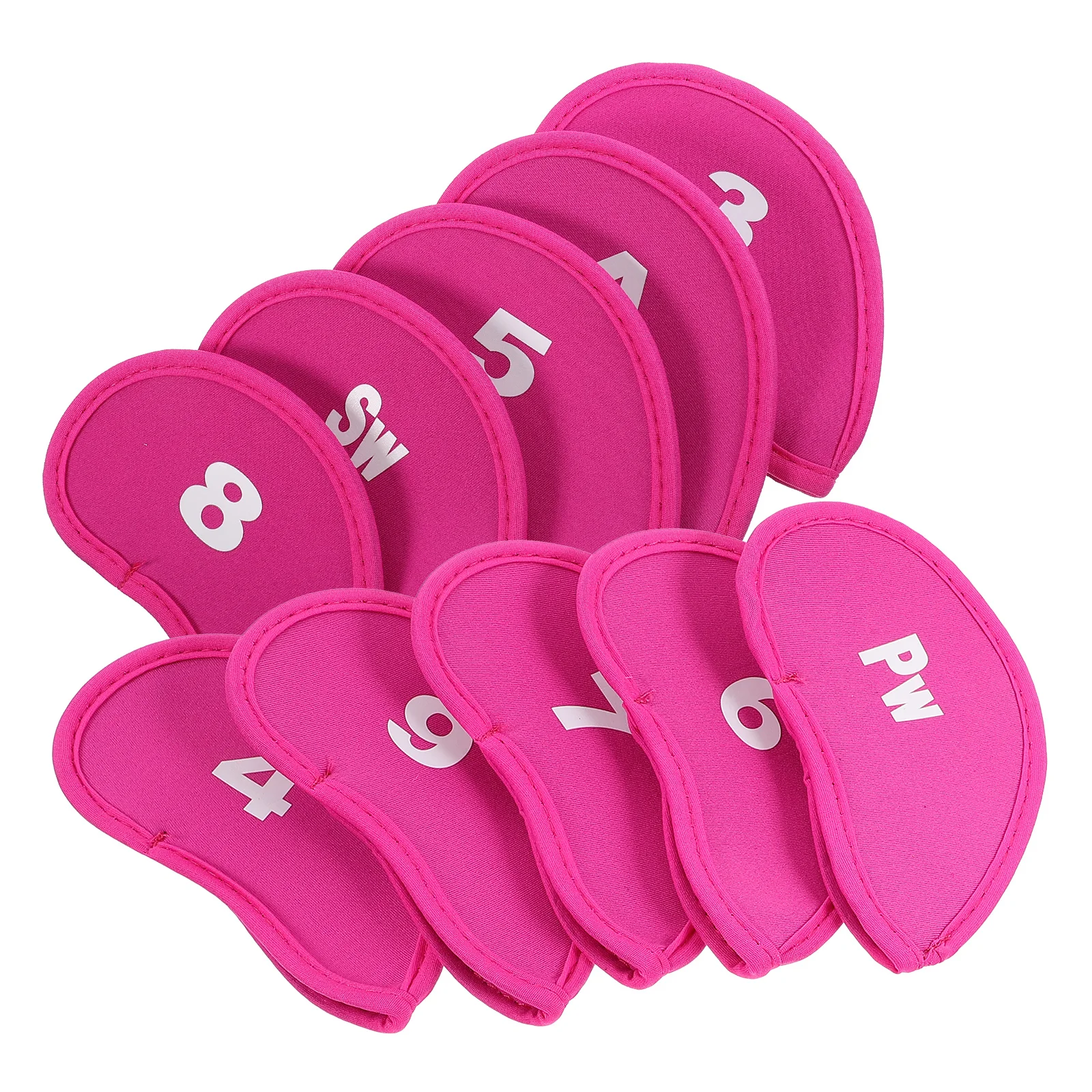 10 Pcs Iron Head Golf Club Covers Portable Rod Head Covers Number Pattern Club Sleeves Cloth Material Anti Wear Fits Most Clubs