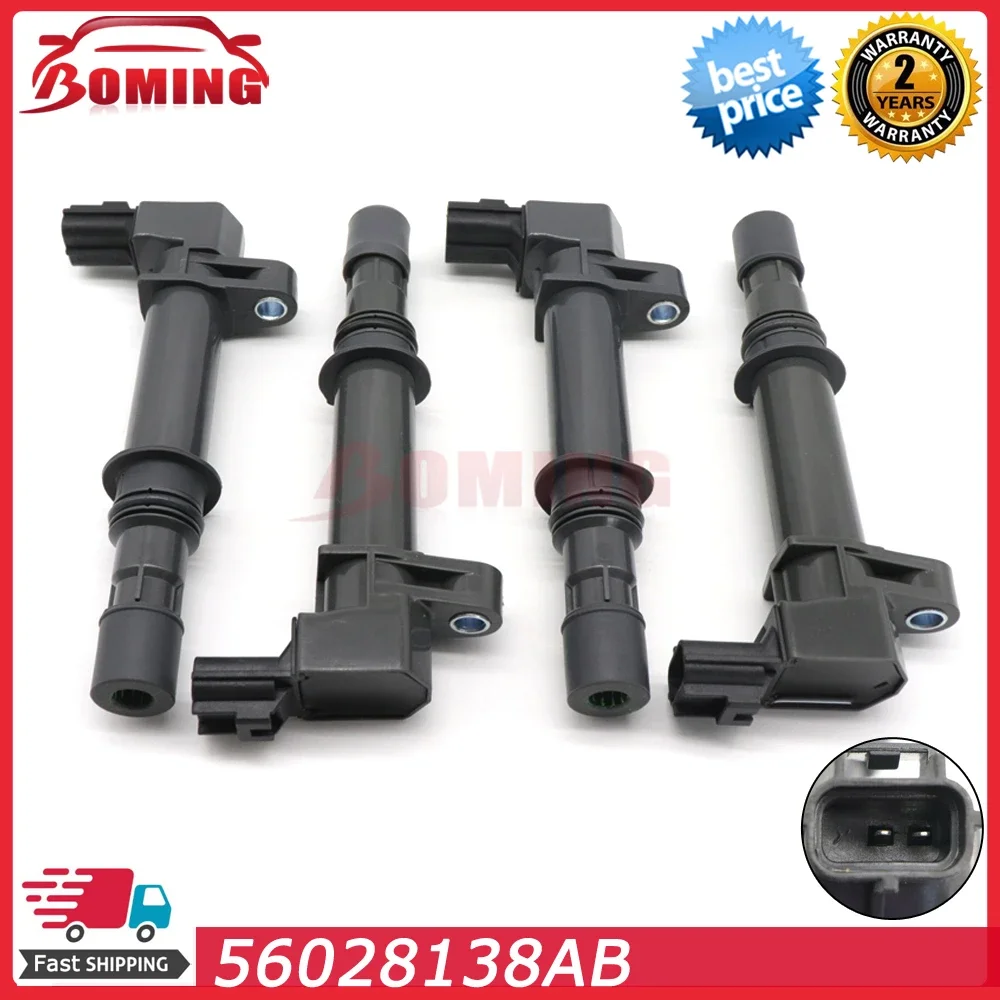 4pcs/lot Car Ignition Coil 56028138AB 56028138AD 56028138AF For Jeep Commander Grand Cherokee Liberty Mitsubishi Raider