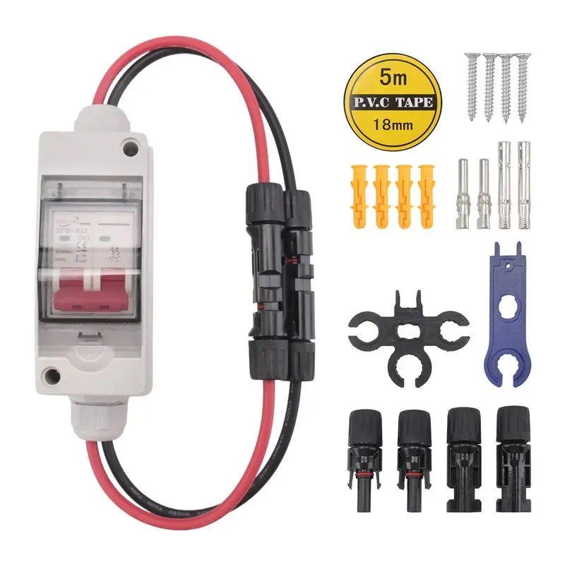 Stock Quantity Solar Panel Disconnect Switch, 63A DC 1000V Breaker Box PV Disconnect Switch With IP65 Waterproof Box