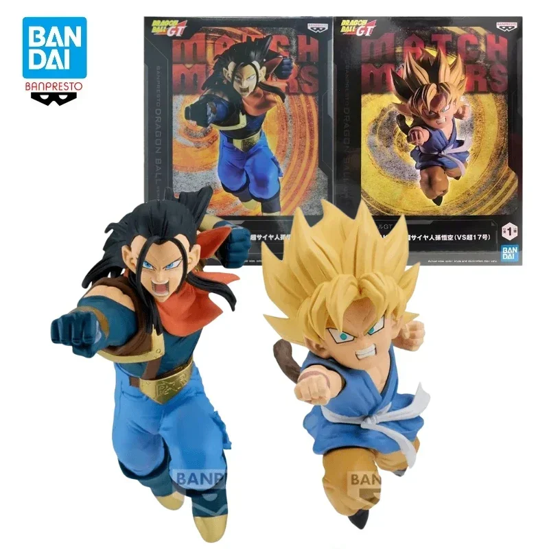 W magazynie Oryginalny BANDAI Banpresto Dragon Ball Gt Match Makers Super Android 17. Son Goku Anime Figurka Model Kolekcja Zabawka Prezenty