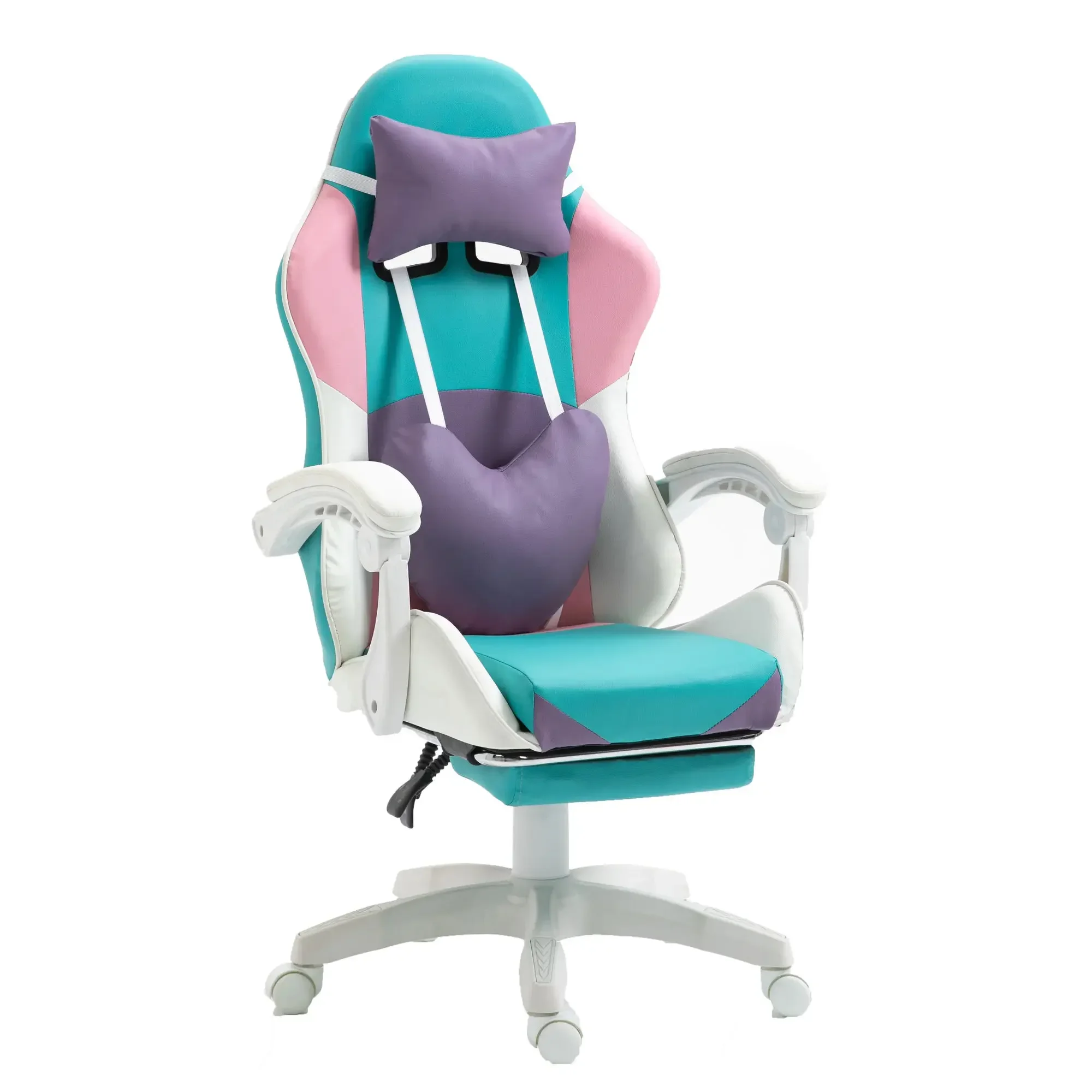 Gaming chair girls pink gamer chair office chairs with footrest bedroom live computer chair home lift reclining gaming