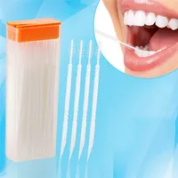 50 PCS/Box Portable Double Head Brush Tooth Picks Plastic Interdental Toothpick Brush home Hotel Dental Picks Oral Care