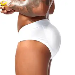 Lazag wyściełane Butt Lifter majtki dla mężczyzn Hip Enhancer krótkie odchudzanie majtki bielizna Push Up niskiej zwężone Shapewear Fitness