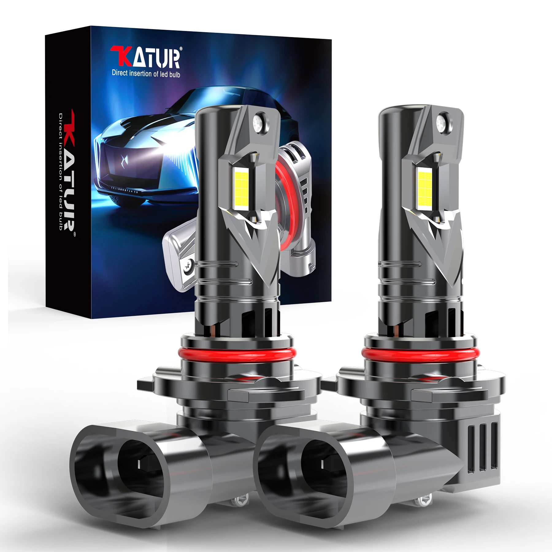 Katur 2x HB3 9005 Bombillas LED para Auto, Faros Delanteros con Ventilador, Súper LED Potentes de 100W para Dodge Charger 2011~2023, Journey 2008~2023