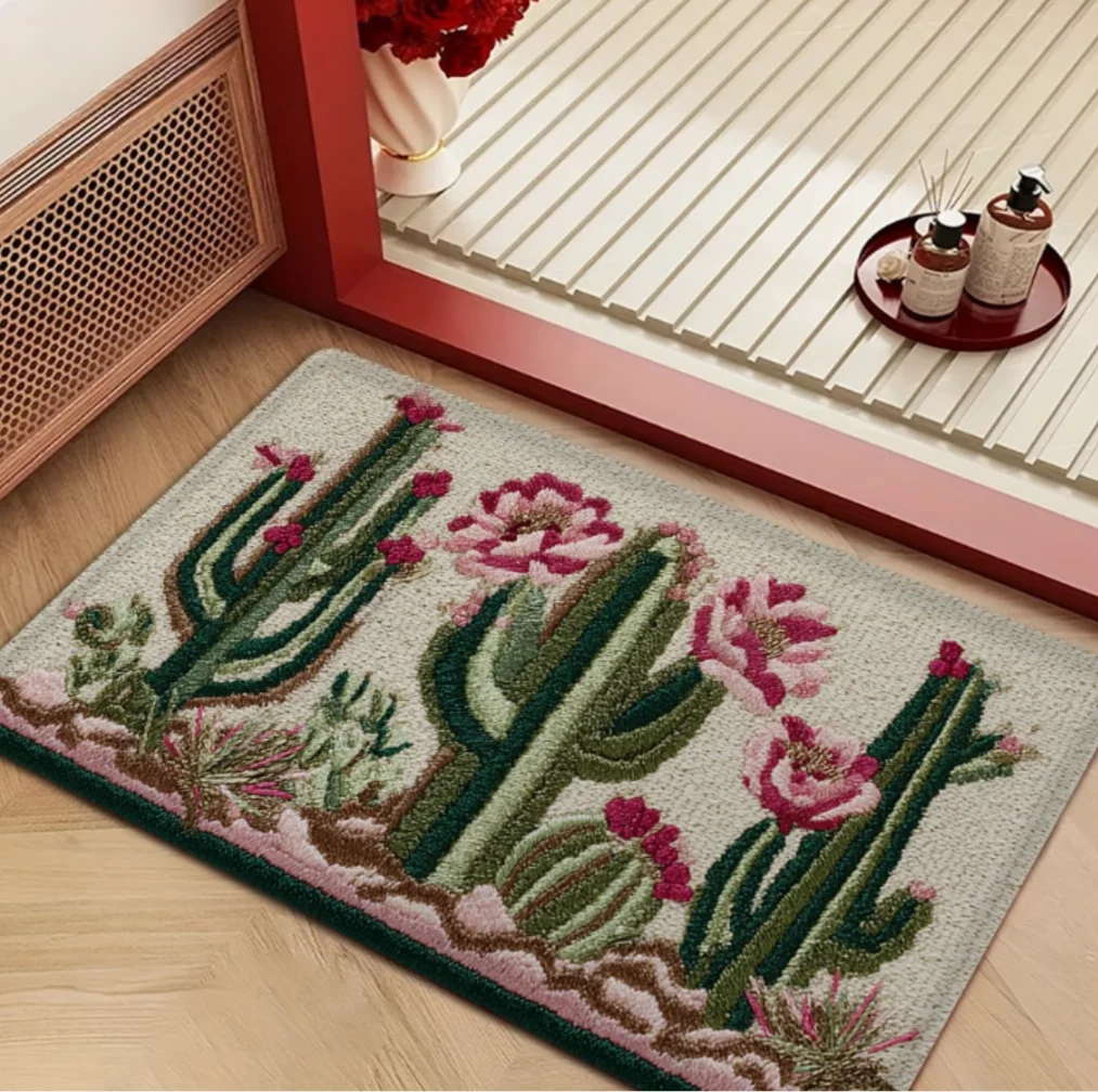 Cactus Flower Embroidery Doorm - Kitchen Appliances Green ulasan dan harga