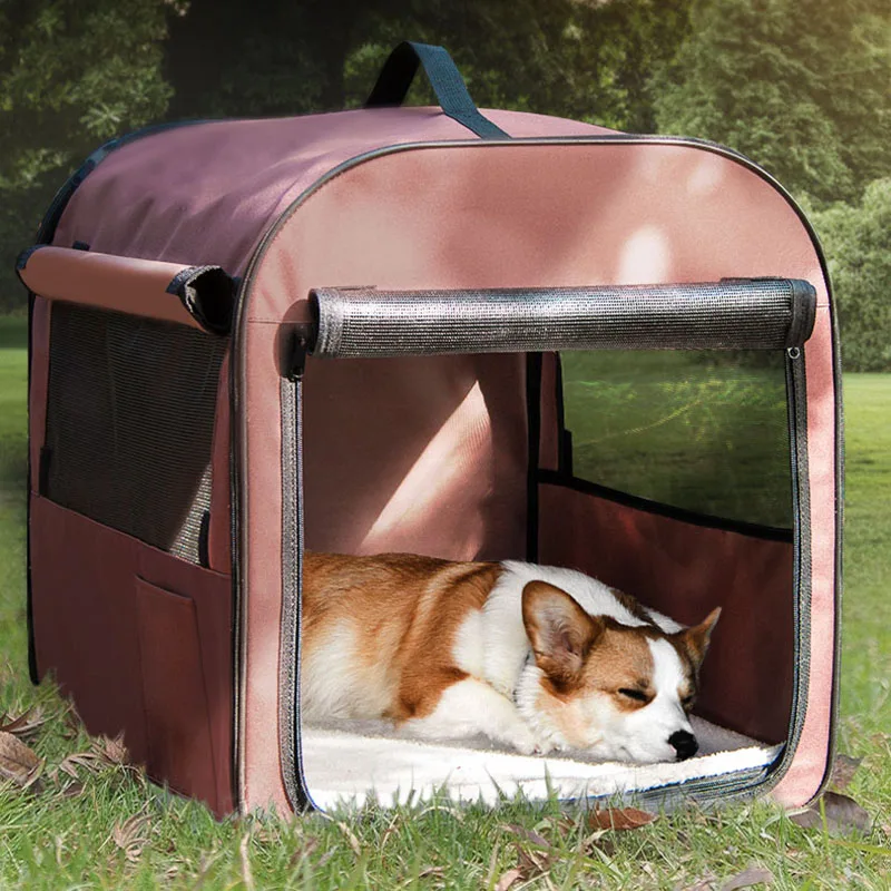 

Removable Cushion Pet Tent Hood Washable Cozy Mattress Medium Pet Dog House Outdoor Kennel Caseta Perro House Accessories