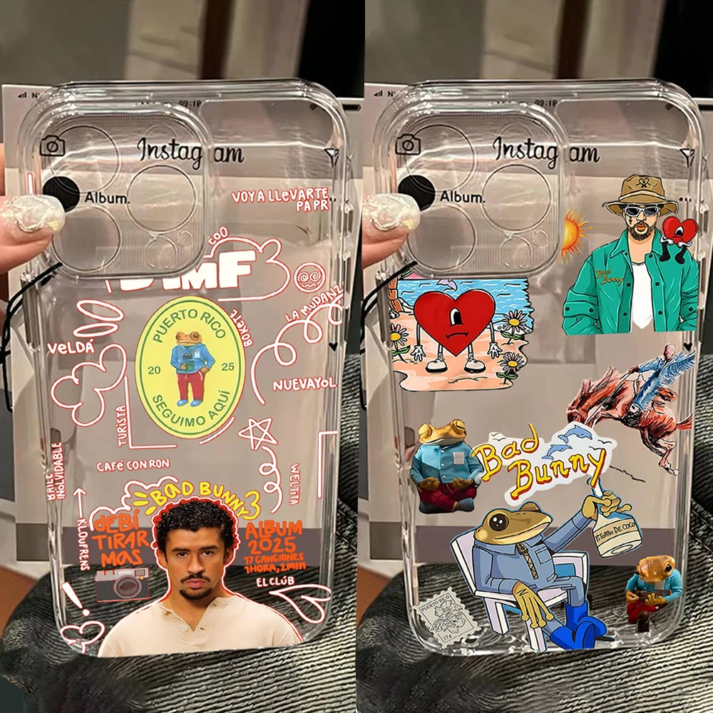 

DTMF Debí Tirar Más Fotos b-bad b-bunny Phone Case For iPhone 17 16 16e 15 14 13 12 11 Pro Max 7 8 Air Transparent Back Cover