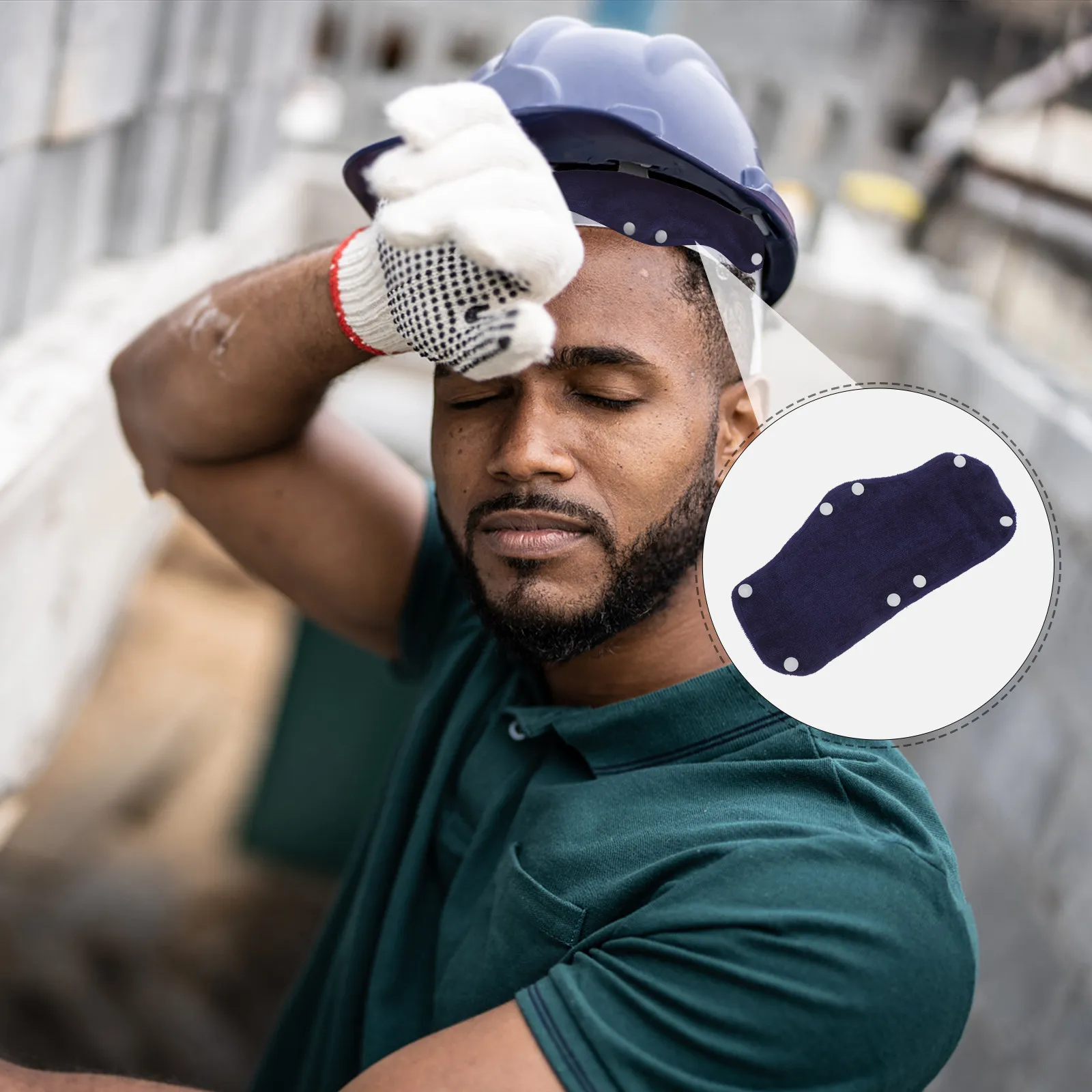5Pcs Safety Sweatband Hardhat Buckle Style Soft Cloth ABS Material Hard Hat Sweatbands Washable and Reusable for Head