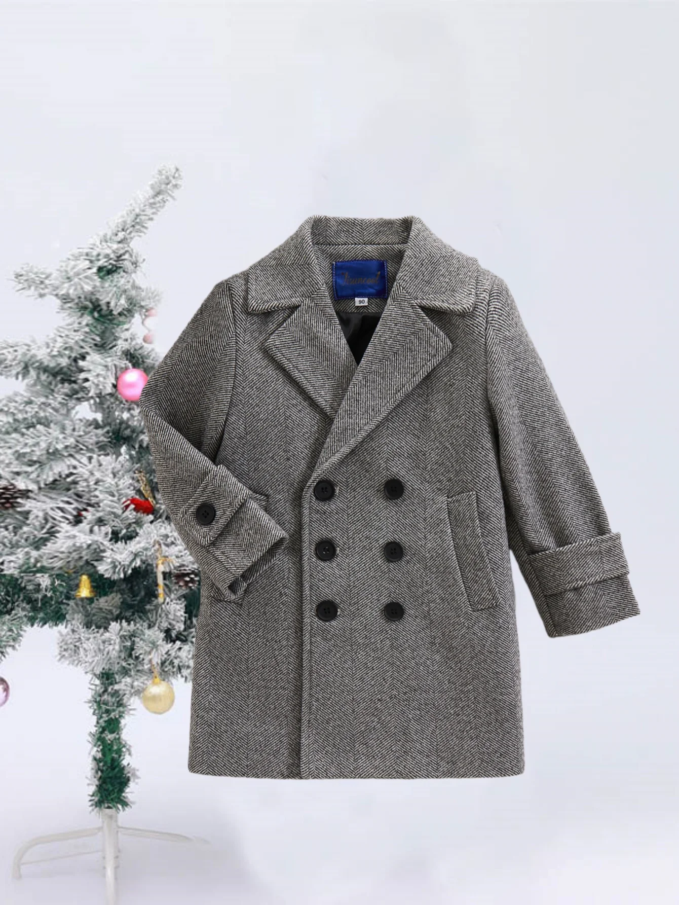 

Шерстяное пальто для детей-подростков, ветрозащитная уличная куртка для школьников для мальчиков, От 2 до 15 лет, детское толстое теплое зимнее шерстяное пальто Gary