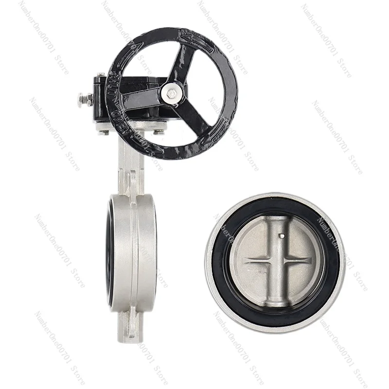 D371x/F-16P Stainless Steel 304 Manual Turbine Wafer Butterfly Valve DN50 65 80 100 150 200