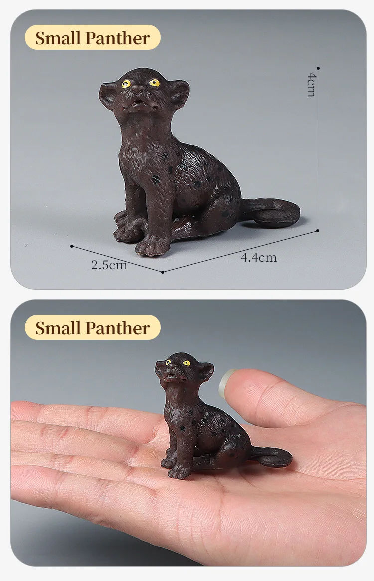 Pädagogisches Set mit simulierten Wildtierfiguren – Aktionsmodelle mit Geparden und schwarzem Panther für Kinder, Dekoration und Lerngeschenk – Detail 12