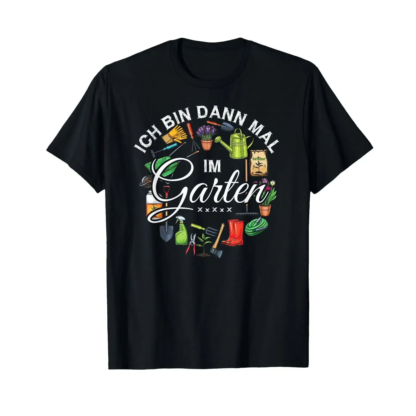 T Shirt with German Text Ich bin dann mal im Gartenner Garten vintage Washed designer clothes streetwear Stretched fashion
