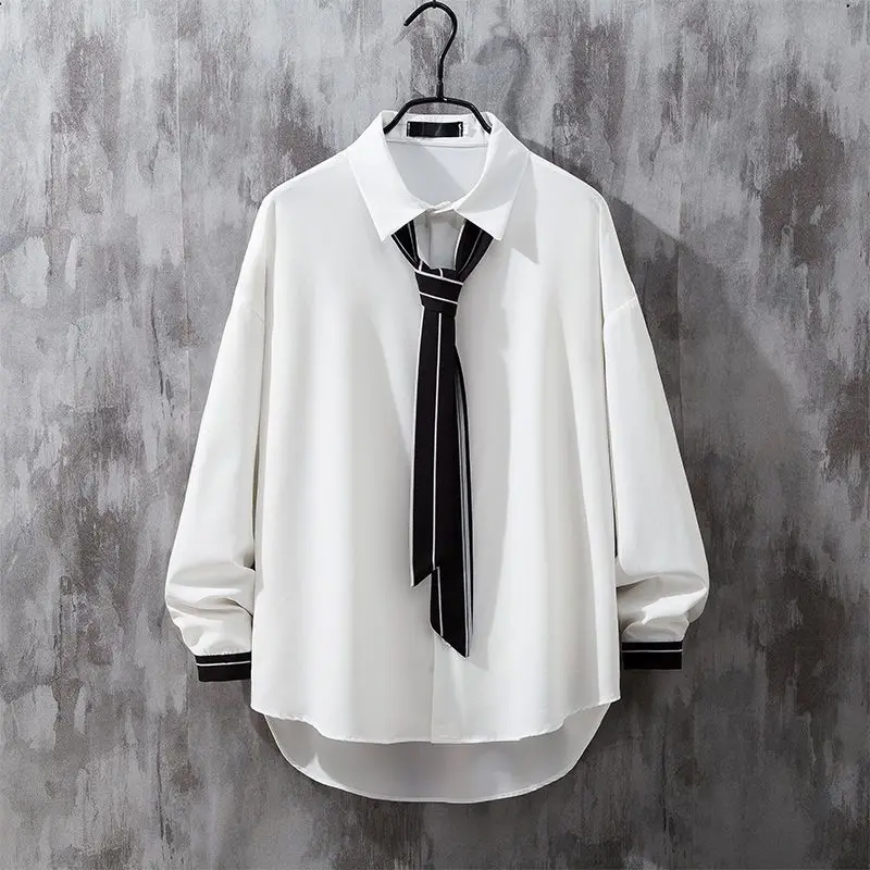 2025 New Spring Design Handsome Japanese Preppy Style Pants Suit Two pieces Solid Pants + Shirt Set Men