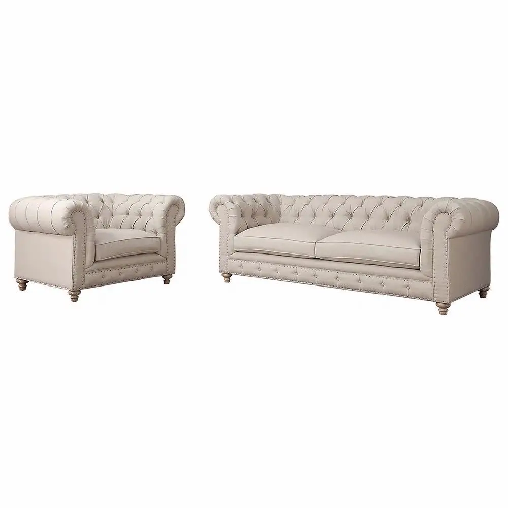 

American country sofa fabric buckle, French retro removable and washable living room small apartment sofa