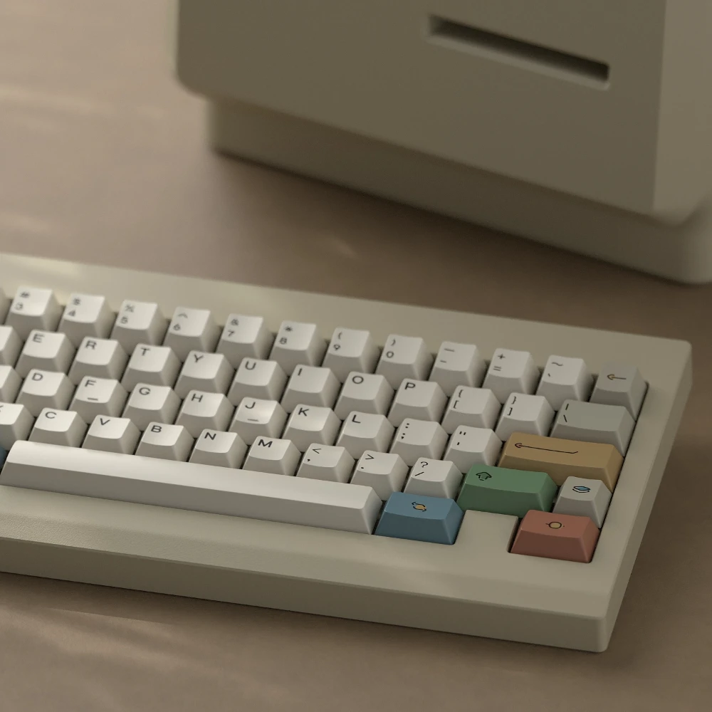 IRetro Theme Keycap Set 163key PBT Custom Color Retro Keyboard Cap Cherry Profile KeyCap for Mechanical Keyboard Accessories