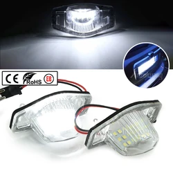 2Pcs Car Number License Plate LED Light Pure White For Honda Crv Fit Odyssey Jazz Hrv Frv CR-V Stream 12V SMD 18 LED Number Lamp
